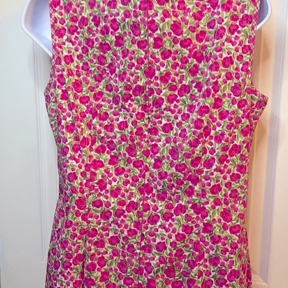 SAG HARBOR Size 8 Pink Green Floral Sleeveless - Picture 6 of 9